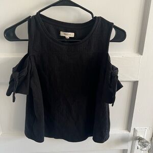 Madewell Black Cold Shoulder Blouse